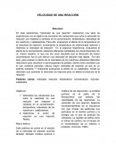 Velocidad de una reacción