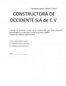 Informe de auditoría al giro de la construcción que tiene diferentes especialidades y su mercado es el sector privado y público.
