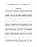 De la formación de la Sociedad a la Libertad Religiosa