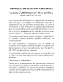 ORGANIZACIÓN DE LAS NACIONES UNIDAS La paz comienza con una sonrisa.