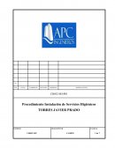 El objetivo de este procedimiento es describir las condiciones y operaciones necesarias a realizar para las instalaciones sanitarias en los proyectos / obras o instalaciones donde se pudiese ejecutar.