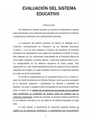 EVALUACIÓN DEL SISTEMA EDUCATIVO