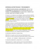 DIFERENCIA ENTRE PROCESO Y PROCEDIMIENTO