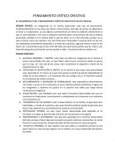 PENSAMIENTO CRÍTICO CREATIVO EL DESARROLLO DEL PENSAMIENTO CRÍTICO CREATIVO EN MI FAMILIA