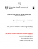 Taller de Lectura, Redacción e Iniciación a la Investigación Documental III.