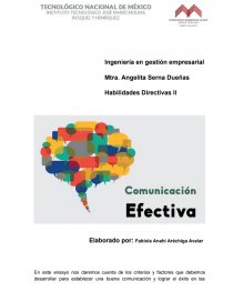 Como tener una comunicación efectiva Ingeniería en gestión empresarial. Página 1