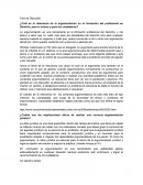 Foro de discusión ¿Cuál es la relevancia de la argumentación en la formación del profesional en Derecho, para sí mismo y para los ciudadanos?