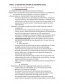 TEMA 6. LA GESTION DEL SISTEMA DE SEGURIDAD SOCIAL.