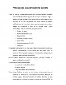 PAREMOS EL CALENTAMIENTO GLOBAL
