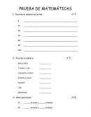 Prueba matematicas. Escribe el número en letras