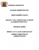 ENSAYO “LOS 7 HABITOS DE LA GENTE ALTAMENTE EFECTIVA”