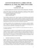 LOS NUEVOS RETOS EN LA DIRECCIÓN DE PERSONAS. EL PAPEL DEL DIRECTIVO COMO COACH.