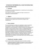 Atención de enfermería en la fase postoperatoria