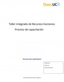 Taller integrado de Recursos Humanos Proceso de capacitación