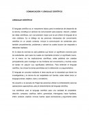 COMUNICACIÓN Y LENGUAJE CIENTIFICO