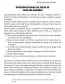 Consideraciones en torno al acto de estudiar