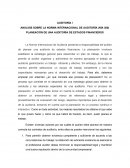 AUDITORÍA I ANÁLISIS SOBRE LA NORMA INTERNACIONAL DE AUDITORÍA (NÍA 300) PLANEACIÓN DE UNA AUDITORÍA DE ESTADOS FINANCIEROS