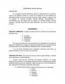 Clasificacion de las ciencias RACIONALES, SISTEMATICAS Y VERIFICABLES