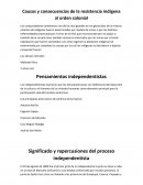 Causas y consecuencias de la resistencia indígena al orden colonial