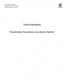 Teoría Monetaria “Crecimiento Económico con Ahorro Optimo”