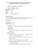 PROYECTO DE INTERVENCIÓN APLICADO A PACIENTES POST OPERADOS DE APENDICITIS( APENDISECTOMIA)