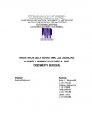 IMPORTANCIA DE LA AUTOESTIMA, LAS CREENCIAS, VALORES Y CEREBRO NEOCORTICAL EN EL CRECIMIENTO PERSONAL