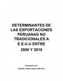 DETERMINANTES DE LAS EXPORTACIONES PERUANAS NO TRADICIONALES A E.E.U.U ENTRE