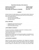 Psychology with emphasis on disability