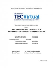 AXEL SPRINGER AND THE QUEST FOR BOUNDARIES OF CORPORATE RESPONSIBILITY. Página 1