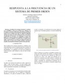 RESPUESTA A LA FRECUENCIA DE UN SISTEMA DE PRIMER ORDEN