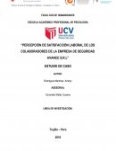 Percepción de satisfacción laboral de los colaboradores de la empresa de seguridad Avance S.R.L