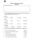 Prueba de Lenguaje y Comunicación