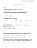 EXAMEN DE MATEMATICAS I
