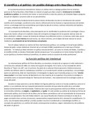 El cientifico y el politico: Un posible dialogo entre Bourdieu y Weber