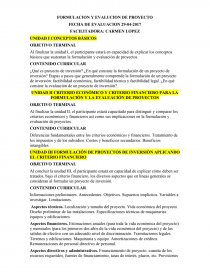 Formulacion evaluacion de proyecto. Página 1