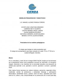 MODELOS PEDAGÓGICOS Y DIDÁCTICOS I. Página 1