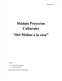 Módulo Proyectos Culturales “Del Molino a la casa”. Página 1