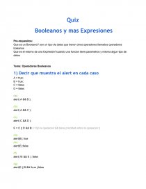 Quiz Booleanos y mas Expresiones. Página 1