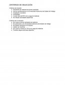 CRITERIOS DE SELECCIÒN ANTECEDENTES CIENTÍFICOS