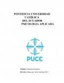 PONTIFICIA UNIVERSIDAD CATÓLICA DEL ECUADOR PSICOLOGIA APLICADA