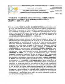 CONVENIO DE COOPERACIÓN INTERINSTITUCIONAL CELEBRADO ENTRE. Página 1