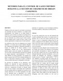 METODOS PARA EL CONTROL DE GASES EMITIDOS DURANTE LA COCCIÓN DE CERÁMICOS DE ORIGEN CAOLINICO.