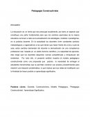 Pedagogía Constructivista ensayo