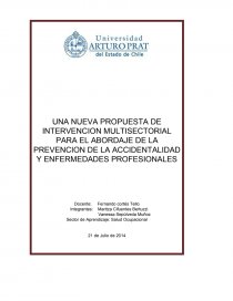 INTERVENCION MULTISECTORIAL PARA EL ABORDAJE DE LA PREVENCION DE LA ACCIDENTALIDAD Y ENFERMEDADES PROFESIONALES. Página 1