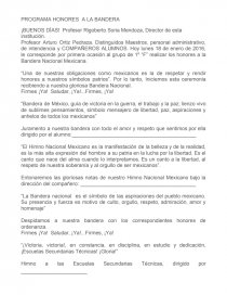 PROGRAMA HONORES A LA BANDERA. Página 1