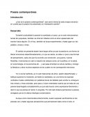 ENSAYO Poesía contemporánea