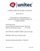 PRACTICA 1 “SEGURIDAD, CONOCIMIENTO Y UTILIZACIÓN DEL EQUIPO BÁSICO DE LABORATORIO”
