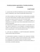 Constitucionalismo garantista y Constitucionalismo principialista