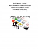 Catedra: Higiene y Seguridad Industrial MATERIALES PELIGROSOS
