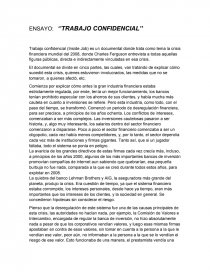 ENSAYO: ‘’TRABAJO CONFIDENCIAL’’. Página 1